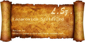 Lazarovics Szilárd névjegykártya