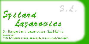 szilard lazarovics business card